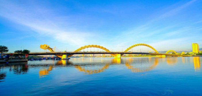 The Dragon Bridge is a bridge with a dragon over the Han River at Da Nang, Vietnam.