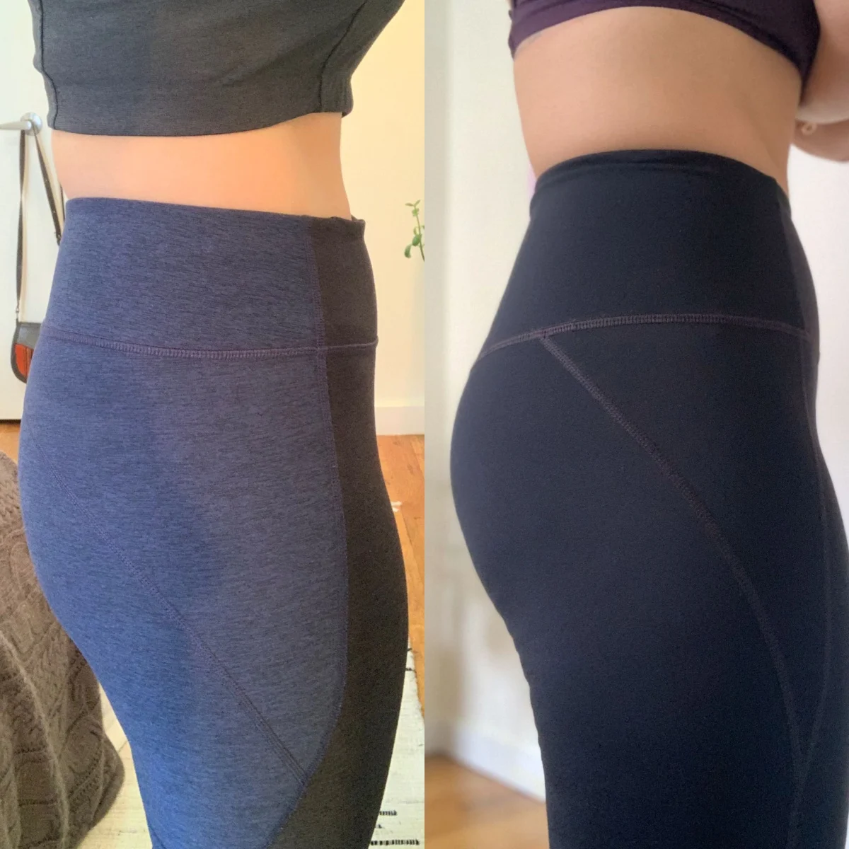 The effects of cycling on the glutes 3 A before and after photo of a woman's bum, showing how cycling has helped to make it bigger and more toned.