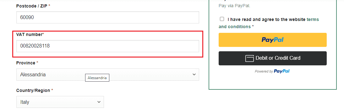 Use woocommerce_form_field() to add vat field to check-out page