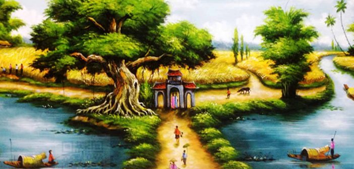 Painting of Vietnamese countryside