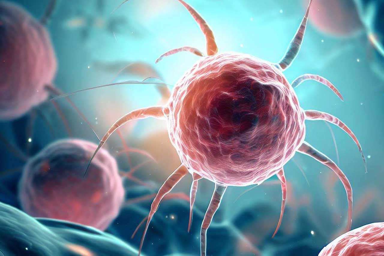 Cancer Causes, Types, Symptoms and Treatments: What You Need to Know 1 A 3D illustration of cancer cells on a scientific background