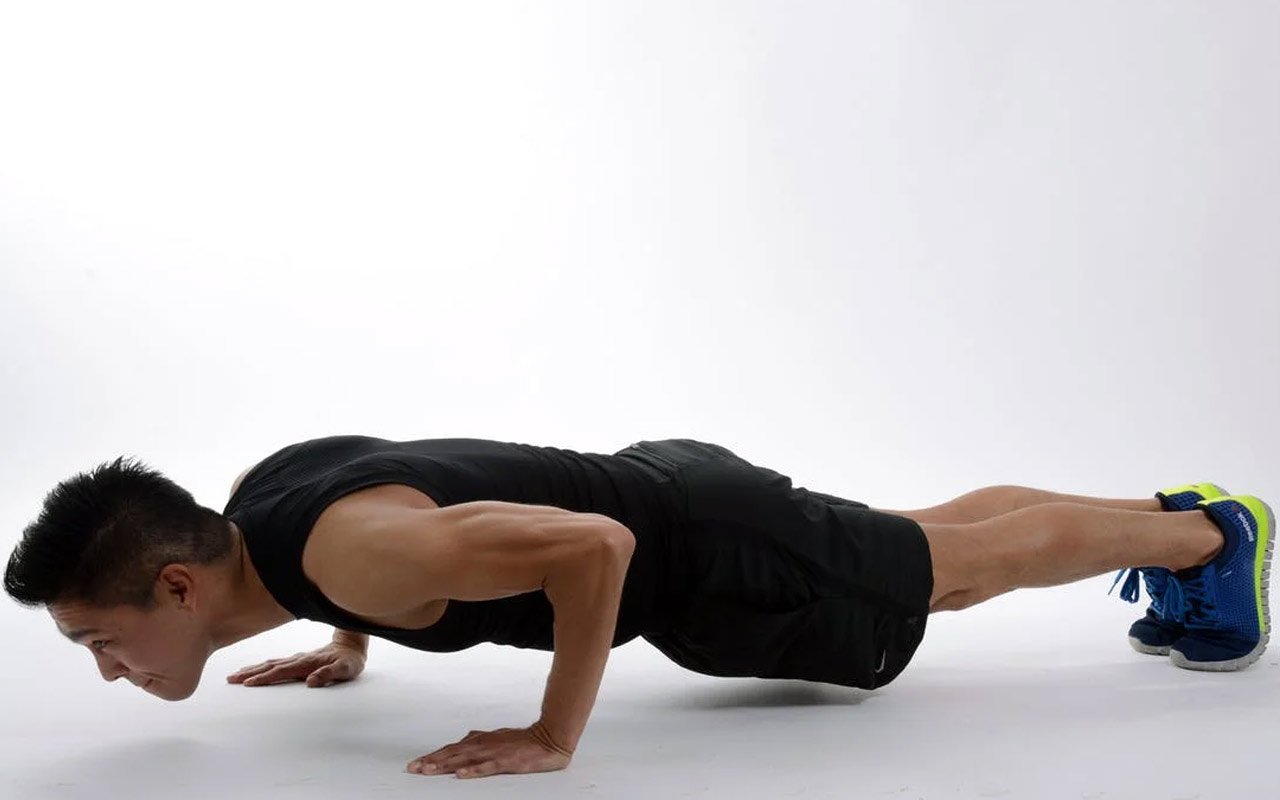Regular push up will target the middle and inner chest muscles.