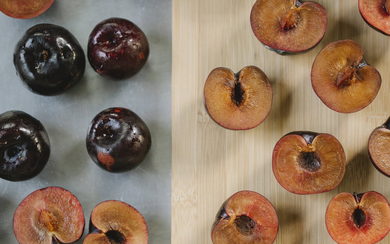 Plums are a good source of vitamin C, vitamin A, and fiber. 