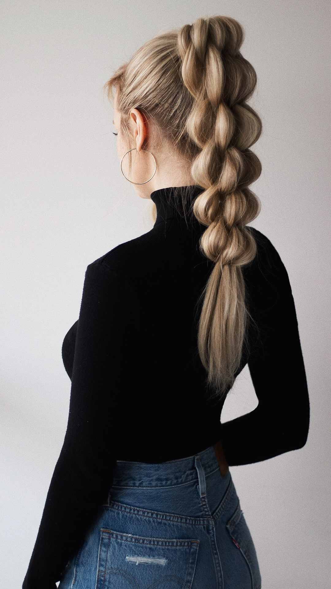Braided ponytail hairstyle