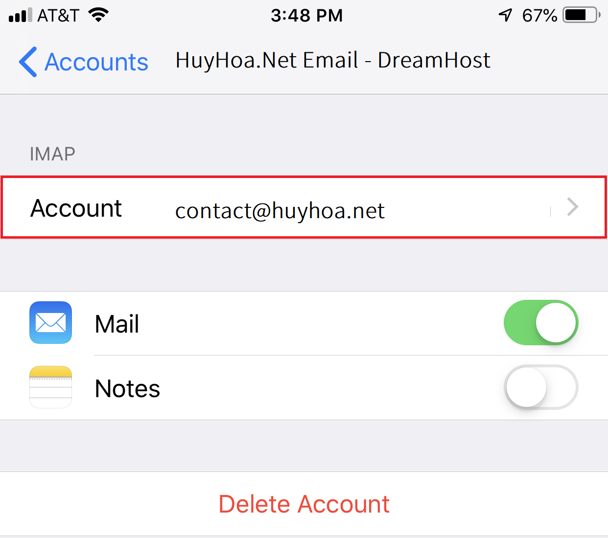 Change DreamHost email Secure settings on iPhone