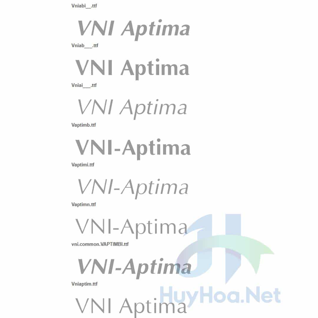 Download Free Font VNI-Aptima