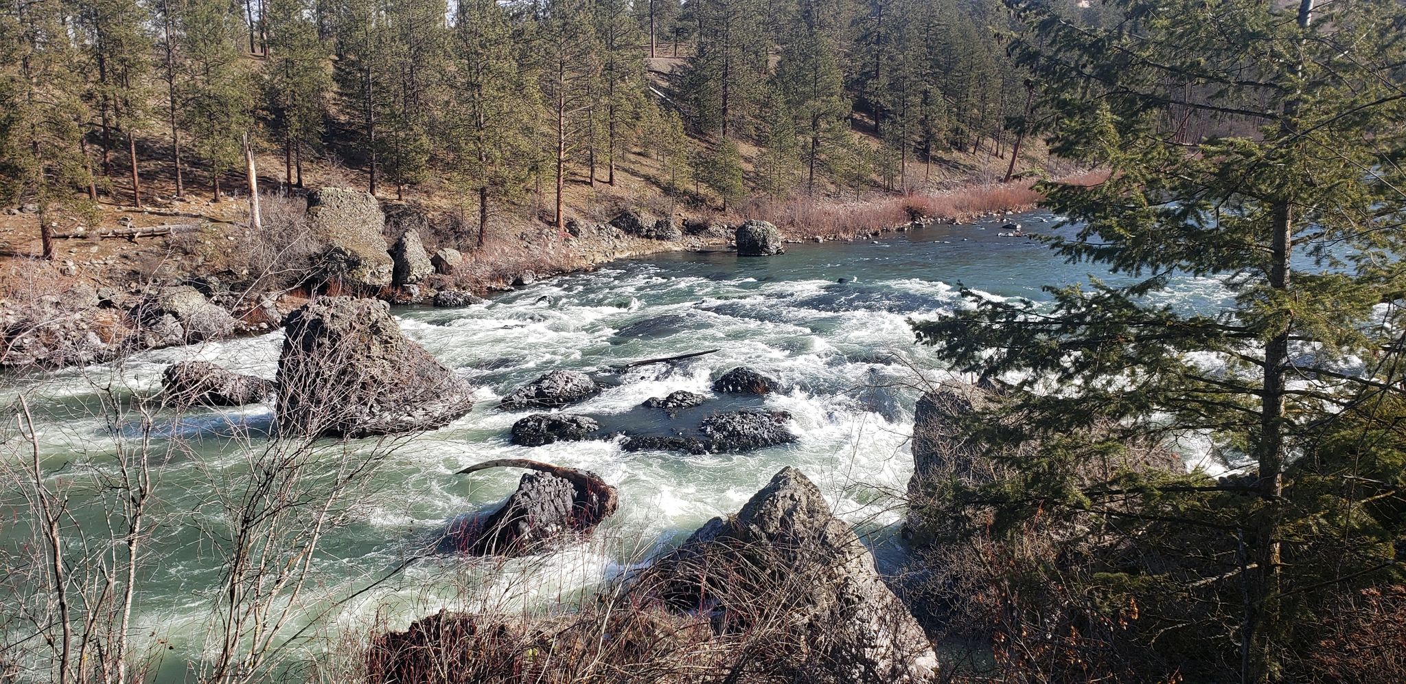 View of the Spokane River from the Bowl and Pitcher viewpoint. View of the Spokane River from the Bowl and Pitcher viewpoint.