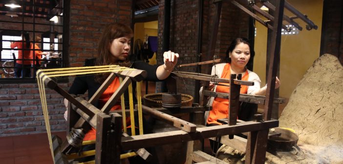 Vietnamese traditional silk weaving