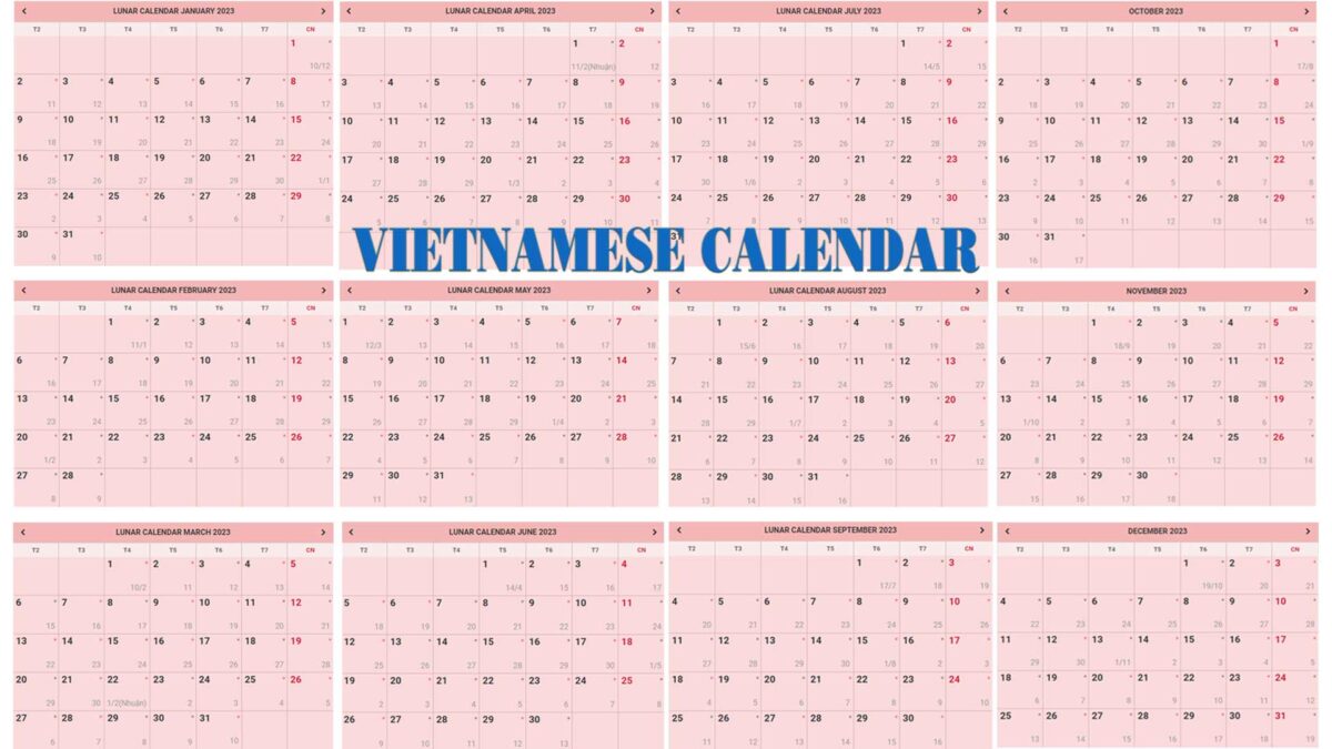 Vietnamese Calendar Lunar Year, Zodiac Animals, & Festivals