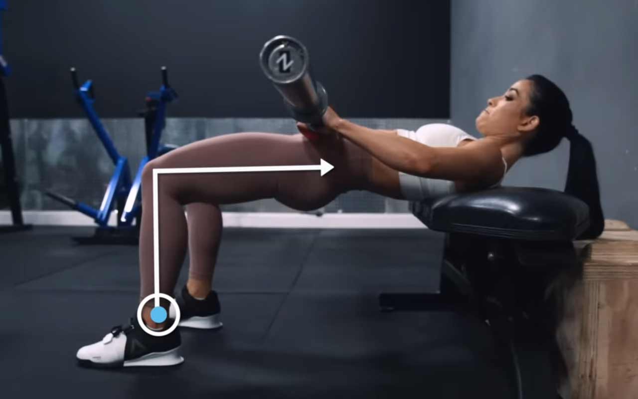 Woman performing a hip thrust Woman performing a hip thrust
