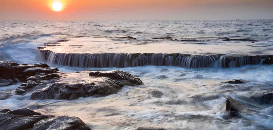 Hang Rai a very special landscape in Vietnam looks like Waterfall in the sea in Phan Rang, Ninh Thuan