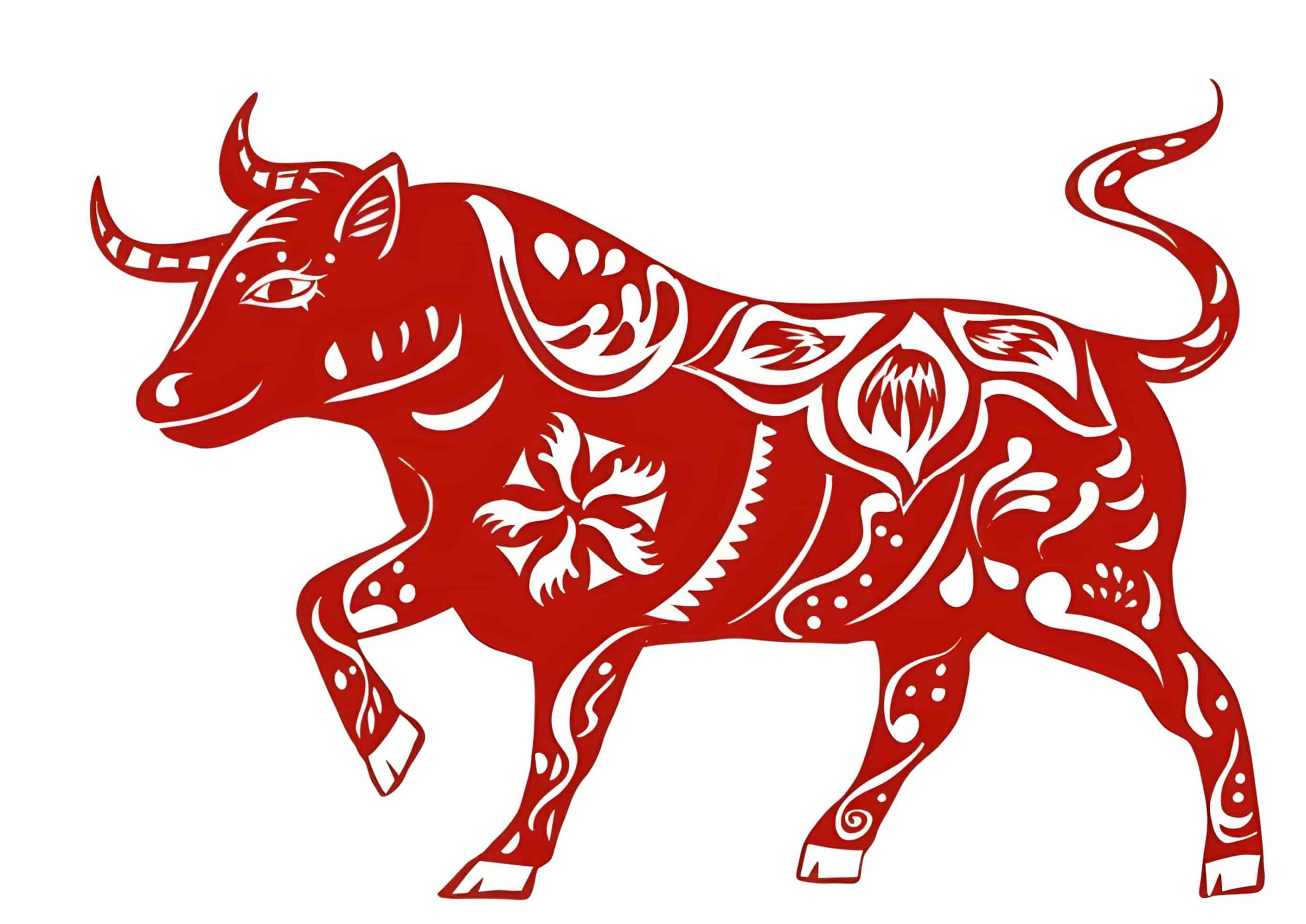 A buffalo in a traditional Vietnamese style with the Vietnamese zodiac symbol A buffalo in a traditional Vietnamese style with the Vietnamese zodiac symbol