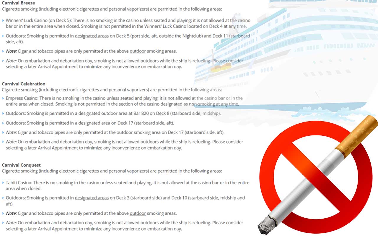 princess cruise line smoking policy