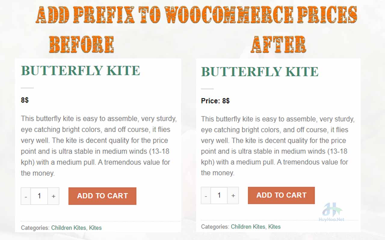Add Prefix / Suffix to Product Prices