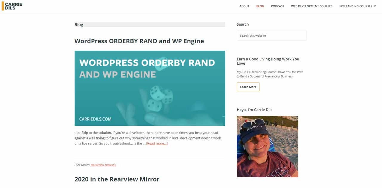 These 70+ Specialized Blogs About WordPress Will Help Bloggers Succeed 8 Carrie Dils - Freelancer Coach, WordPress Developer & Consultant
